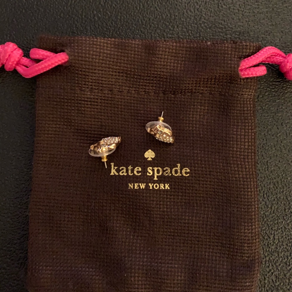 Kate Spade Gold and crystal owl earrings